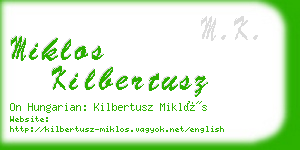 miklos kilbertusz business card